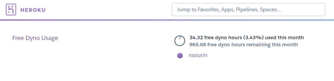 Heroku Dyno Hours 使用情况